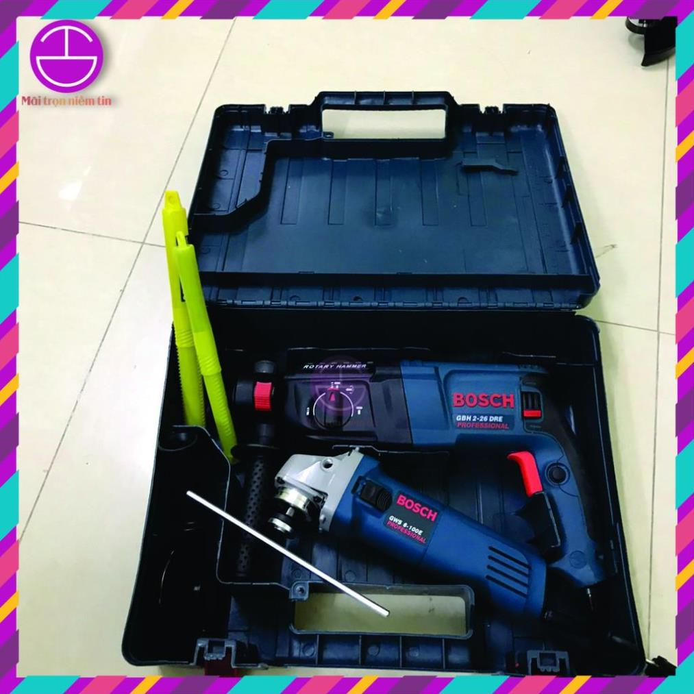 Bộ Combo Máy khoan bê tông Bosch và Máy cắt cầm tay Bosch lõi đồng