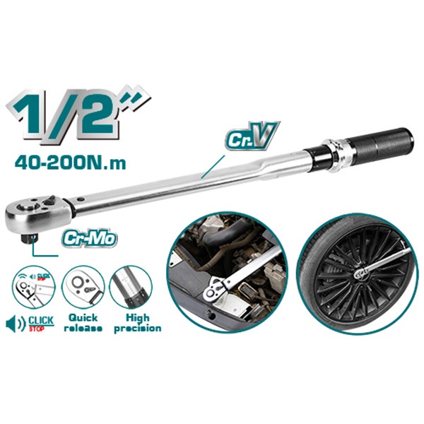 Cần siết lực 1/2&quot; 40Nm - 200Nm Total THPTW200N2