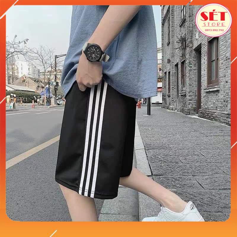 Quần short nữ, đùi nam , kiểu 3sọc đen _ Setstore