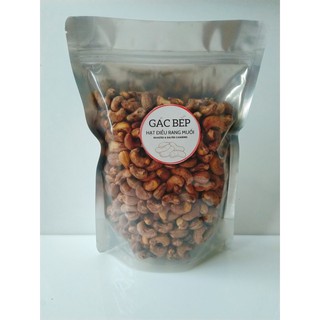 Hạt điều Gác Bếp Túi 500g - Hạt điều rang muối nguyên hạt còn vỏ Túi 500g