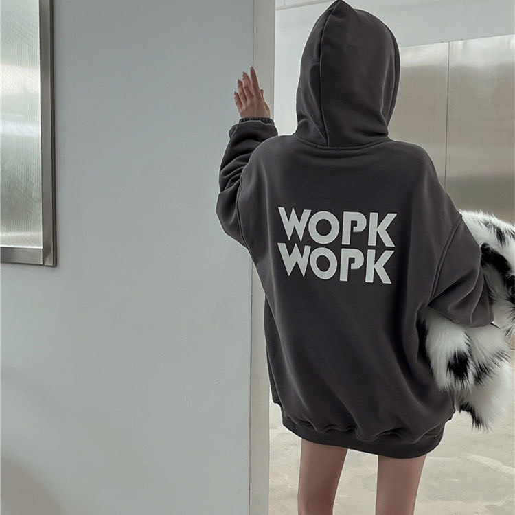 Áo hoodie nam nữ form rộng nỉ bông dây rút to WORK WORK phong cách Hàn Quốc