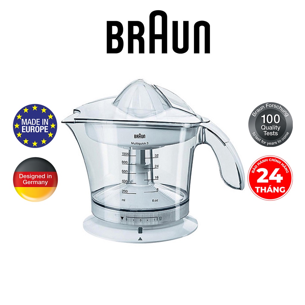 Máy ép vắt cam Braun MPZ9 Sản xuất 100% tại Châu Âu Công suất 20W-Dung tích 1000ml, lấy nước ép tối đa.