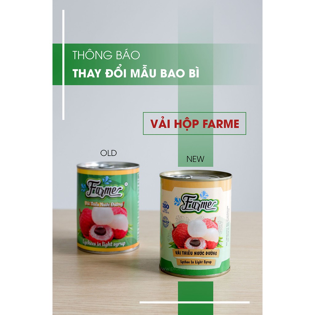 Vải thiều nước đường Farme 560gr