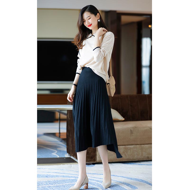 Bộ Áo + Chân Váy Thời Trang Mùa Thu Cao Cấp Phong Cách Hồng Kông Cho Nữ