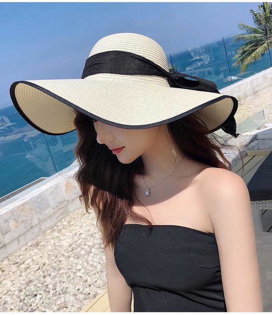Mũ cói rộng vành đi biển , chống nắng cực đẹp