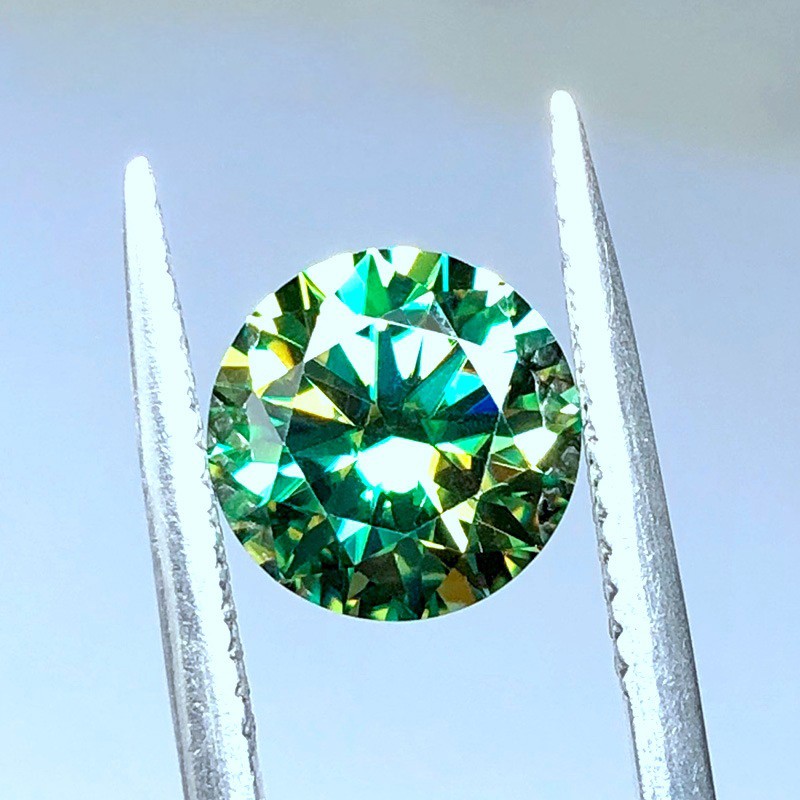 Phụ Kiện Kim Cương Màu Vàng / Xanh Lá VVS1 Moissanite