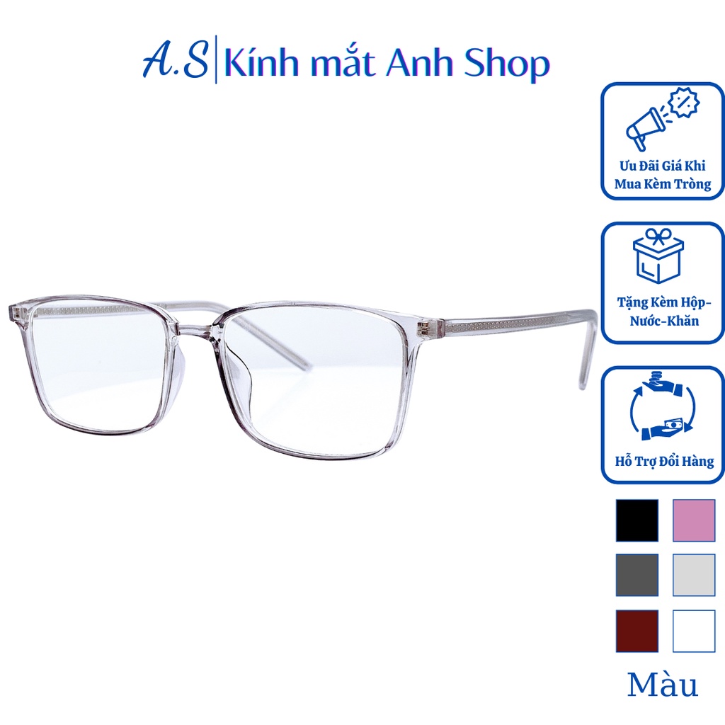 Gọng kính vuông nhựa dẻo 8188A Anh Shop nhận cắt mắt cận viễn loạn theo yêu cầu