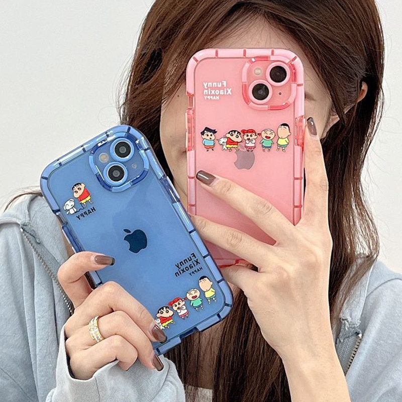 Phát sáng vào ban đêm Ốp lưng mềm cho iPhone Xr Xs Max ip Apple iPhone 11 12 13 Pro Max Women's Cute Crayon Shin-chan Couples