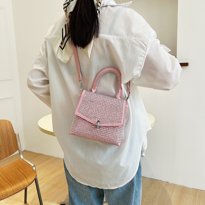 Túi Đeo Chéo Dáng Vuông Nhỏ Đính Đá Kiểu retro Thời Trang Mới