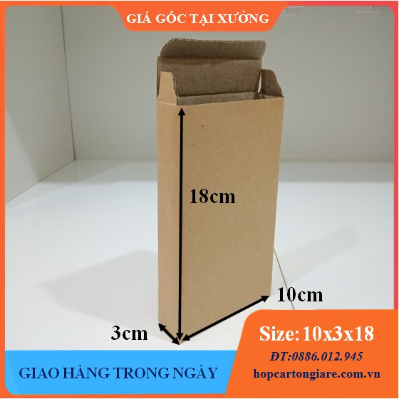 10x3x18 Hộp carton đóng hàng 3 lớp giá tại xưởng, mua buôn liên hệ