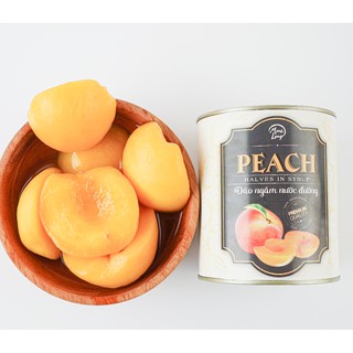 Đào ngâm nước đường Asia Home lon 830gr