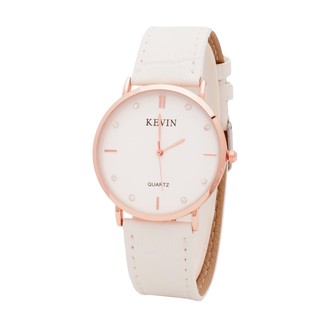 Đồng hồ Unisex Kevin dây da trắng