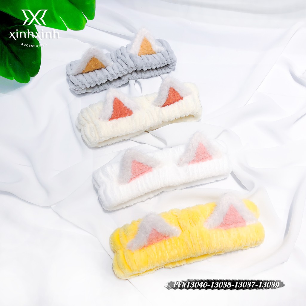 Băng đô tai mèo , turban tai thỏ cài tóc vải nhung nhiều hình ngộ nghĩnh cho bạn nữ - Xinh Xinh Accessories