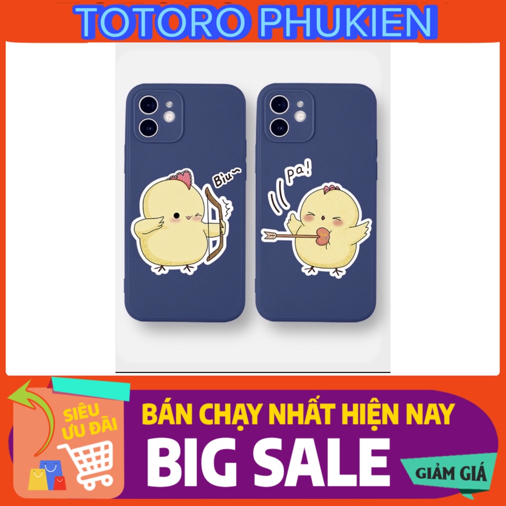 Ốp lưng iphone viền vuông cặp đôi gà bắn tym 6/6plus/6s/6splus/7/7plus/8/8plus/x/xr/xs/11/12/pro/max/promax