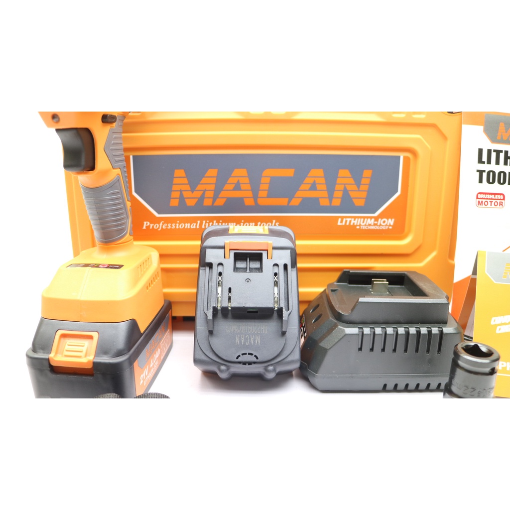 Máy Siết Bulong MACAN 21V MC- 6098A - Lực Siết Chuẩn 380Nm-3 Tốc Độ-Pin Khủng 10 Cell-Động Cơ Không Chổi Than