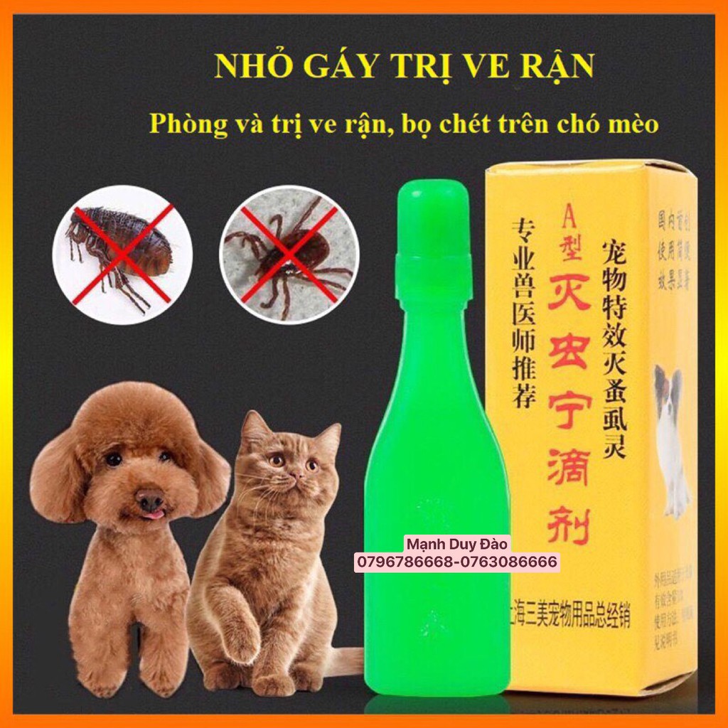 NHỎ GÁY TRỊ VE RẬN BỌ CHÉT CHO CHÓ MÈO SIÊU HIỆU QUẢ