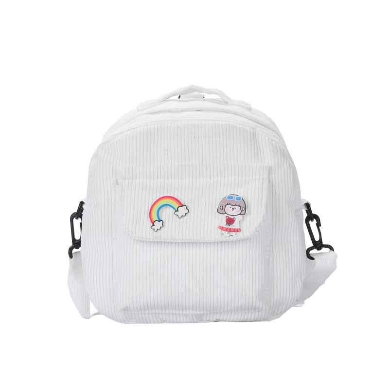 Balo Đeo Vai Bằng Vải Nhung Kẻ Thời Trang Dành Cho Nữ