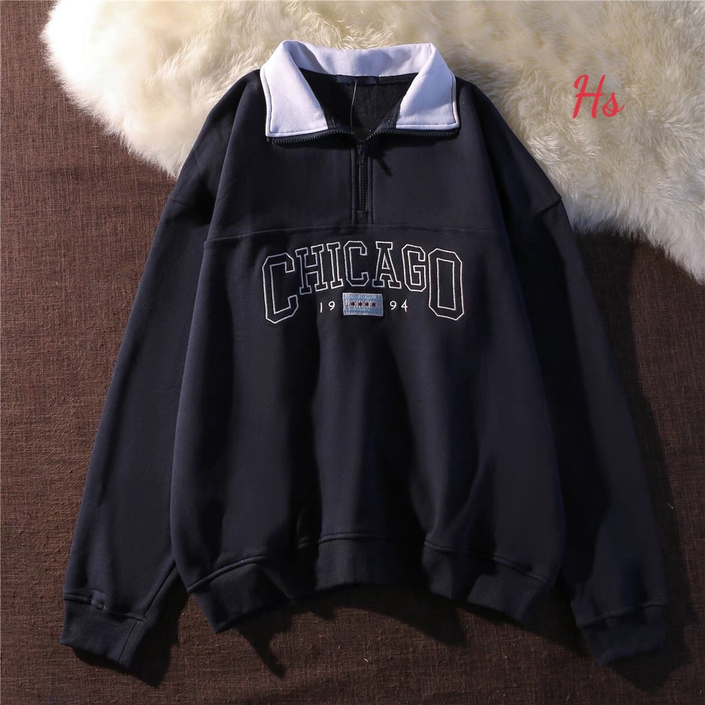 Áo sweater khoá cổ chicago 1994 MEMN 681