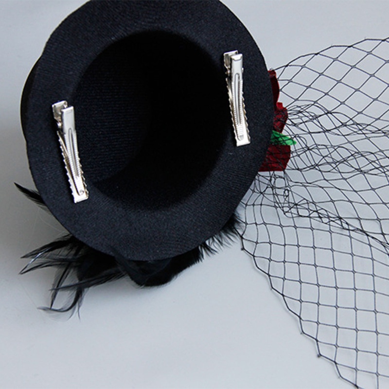 Youyo Kẹp Tóc Hình Nón Hoa Hồng Đỏ Phong Cách Gothic Trang Trí Lễ Hội