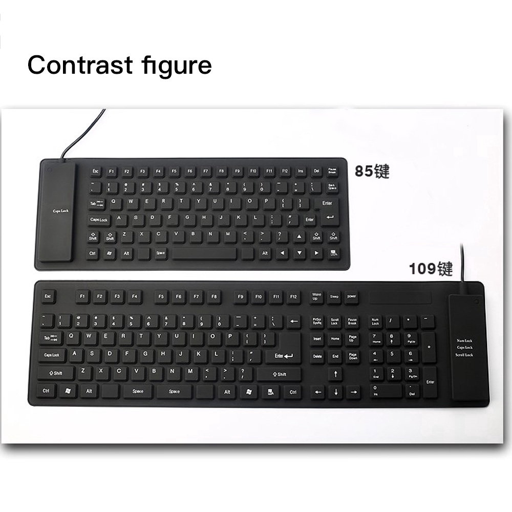 Bàn Phím Silicone Chống Nước Có Thể Gập Lại Được Cho Điện Thoại/Máy Tính Bảng/Laptop