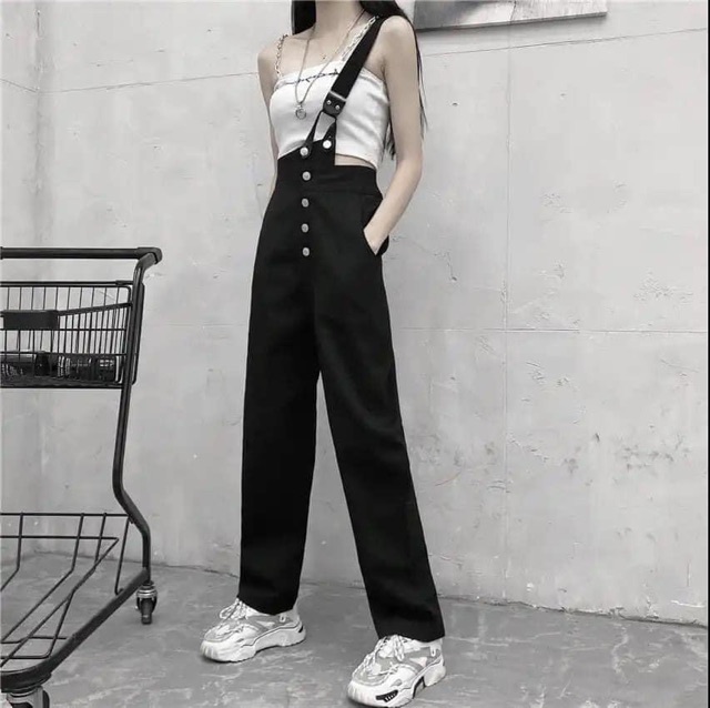 Quầm yếm denim lệch vai | BigBuy360 - bigbuy360.vn