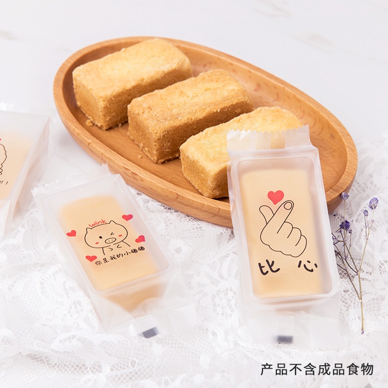 Túi đựng kẹo nougat/ bánh dứa hàn miệng + khay đựng bánh