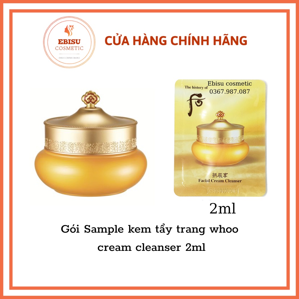 Gói Sample kem tẩy trang whoo cream cleanser 2ml_DATE MỚI