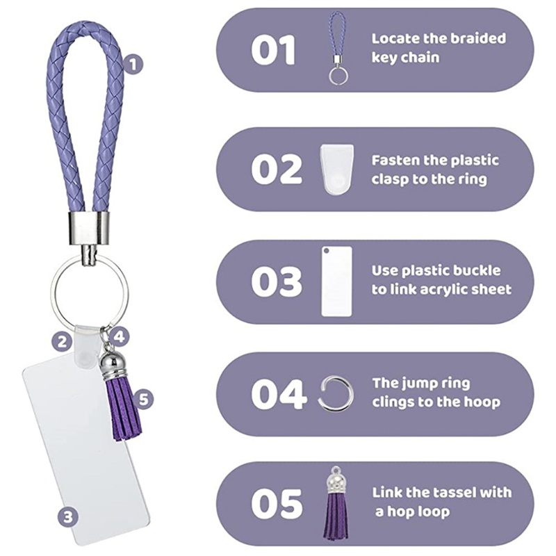 Móc Chìa Khóa Bằng Acrylic Bện DIY