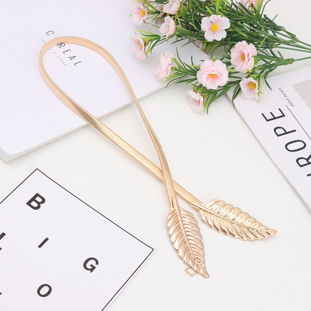 Thắt lưng co giãn hình chiếc lá trang trí áo khoác/ đầm