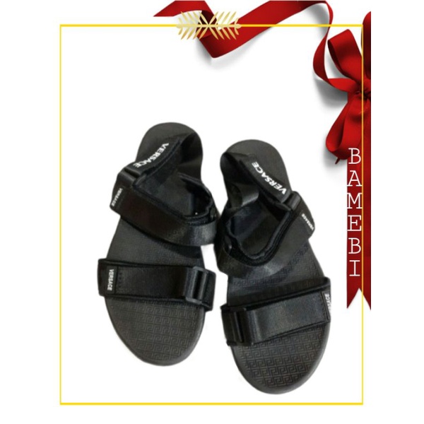 Giày sandal cho nam quai dán full đen cực đẹp để mang đi học đi làm ( xăng đan - lẻ size )