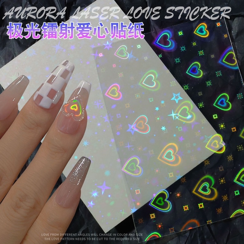 Sticker tim 3d laser hot trend 2021