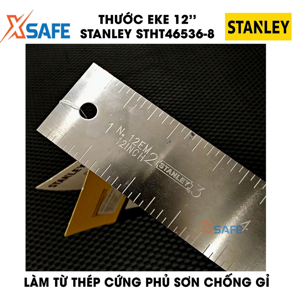 Thước Eke STANLEY gia công thép cứng không gỉ Thước kẻ Stanley thiết kế thông minh tiện ích, chất liệu cao cấp