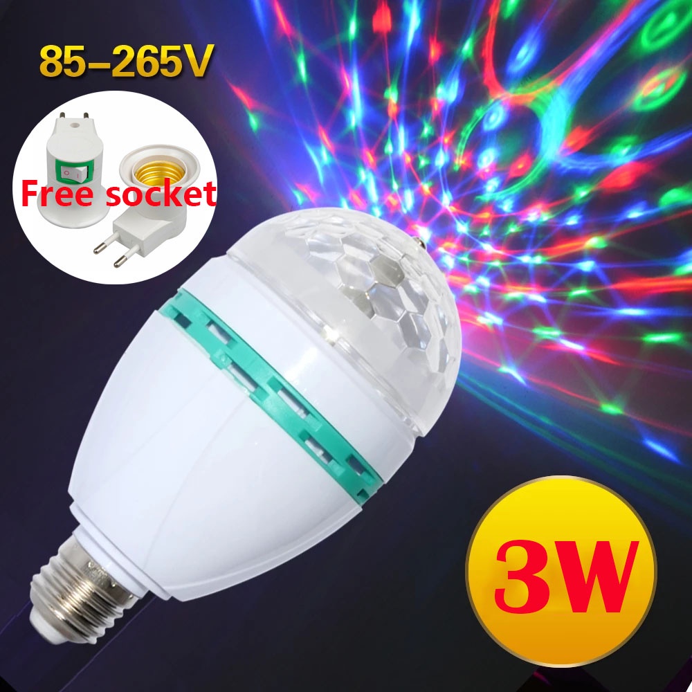 Đèn led xoay 7 màu tự động