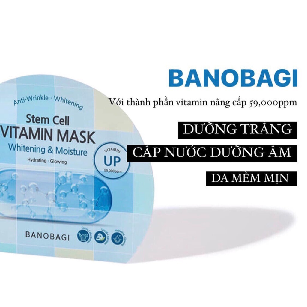 Mặt Nạ Giấy Dưỡng Ẩm Trắng Da Banobagi Stem Cell Vitamin Mask 30ml