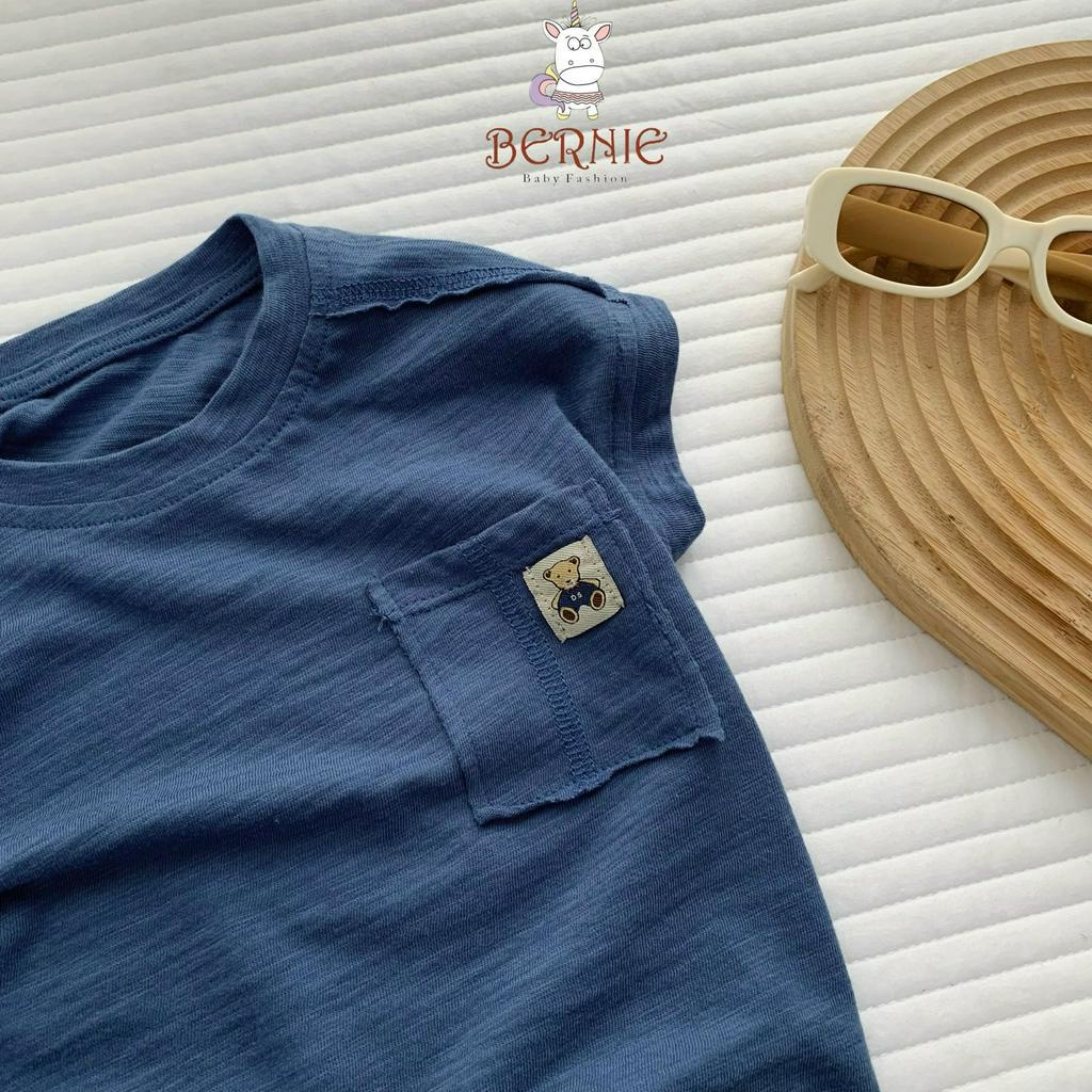Áo thun ba lỗ sát nách không tay BERNIE in gấu nổi bật cool ngầu phong cách hàn quốc cho bé từ 9 đến 24kg