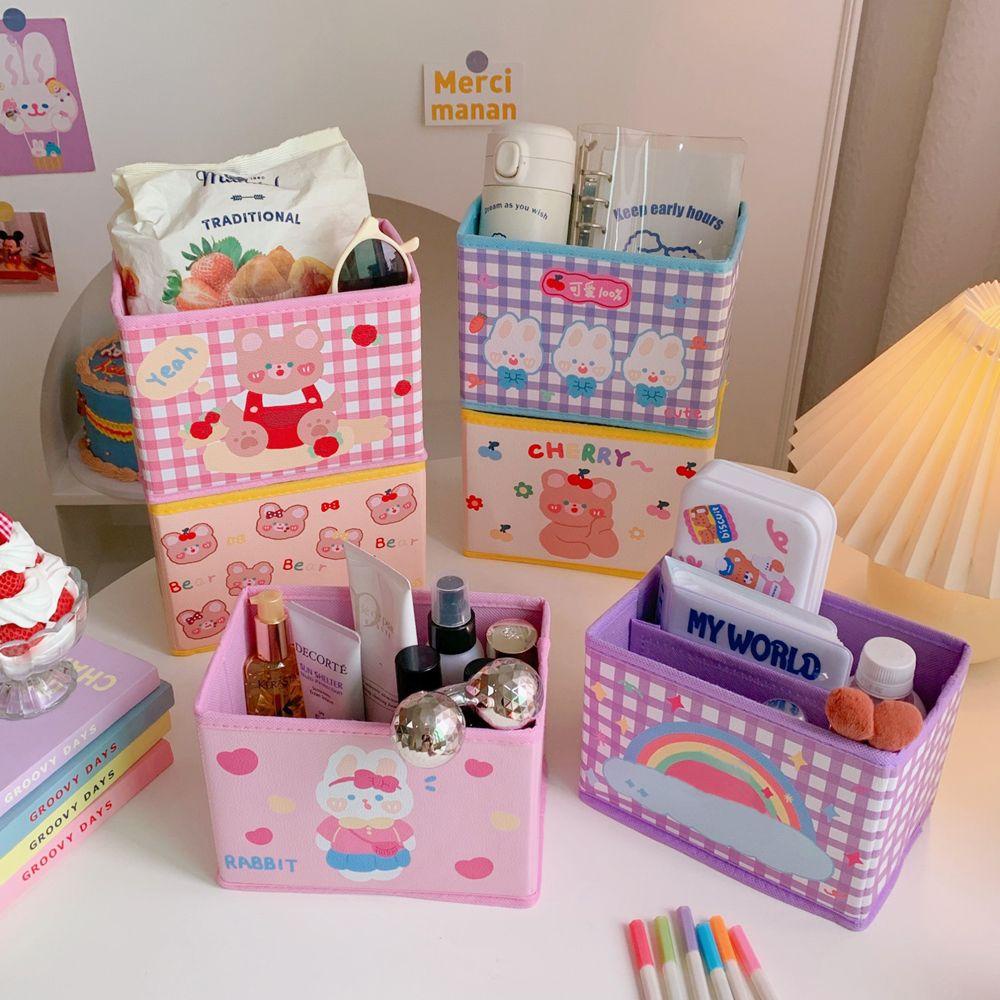 NICKOLAS Hộp Đựng Đồ Dùng / Mỹ Phẩm Bằng PU Hình Gấu Gấp Gọn Tiện Dụng Ốp