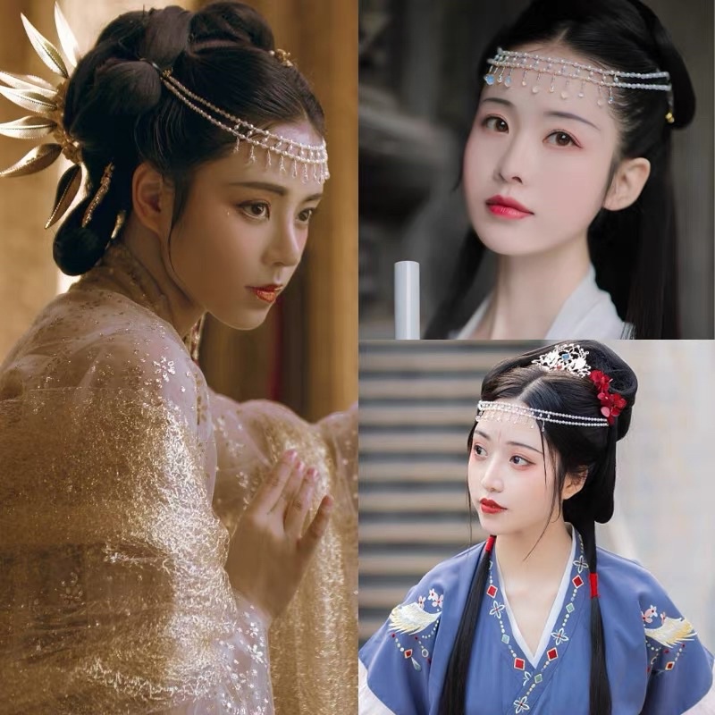 (5 mẫu) vòng ngọc đeo đầu, đeo trán, cài tóc cosplay cổ trang, rèm che mặt mã oY-566