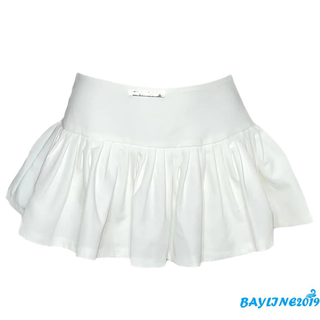 Bay-quần Short Lót Nhãn Hiệu Váy Xếp Ly Đơn Giản Lưng Thấp Dành Cho Người Lớn (Màu Trắng)