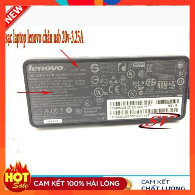 🎁  Sạc laptop lenovo 3,25 chân usb  kèm dây nguồn - bảo hành 12t