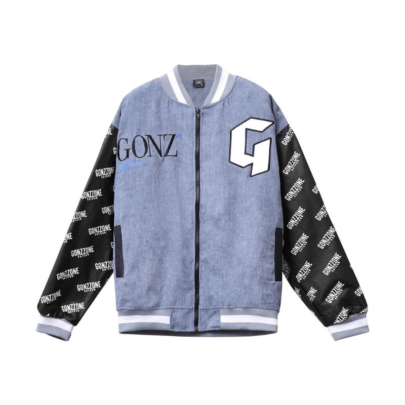 Áo Khoác  Nhung Tăm Jacket Varsity Form Rộng Gonz