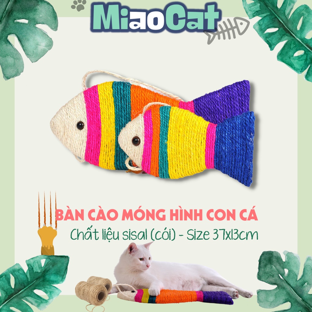 Đồ Chơi Cào Móng Hình Con Cá Cho Mèo (Có Dây Treo) BCM002 MIAOCAT