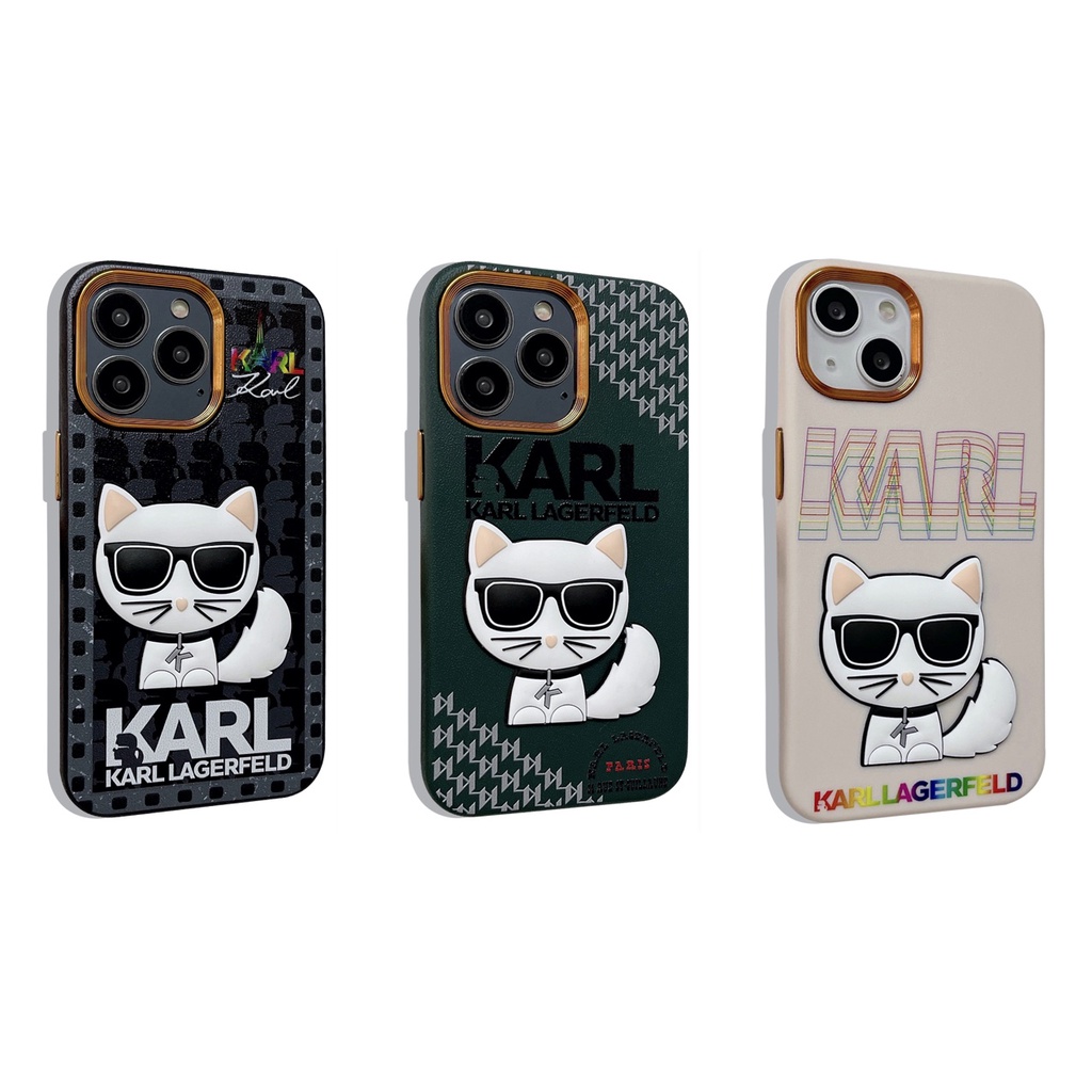 Ốp Điện Thoại TPU In Hình Mèo Karl Lagerfeld Cho iPhone 13 12 11 Pro Max X XS XR 7 8 Plus