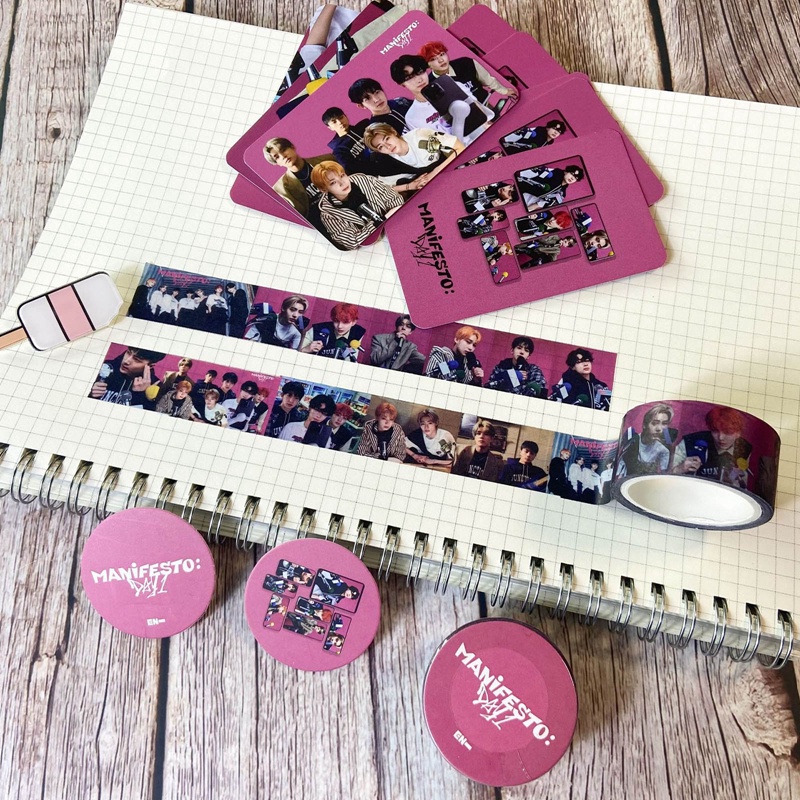 Cuộn Băng Keo Giấy Washi In Hình Nhóm Nhạc Kpop Enhypen Album Manifesto: Day 1