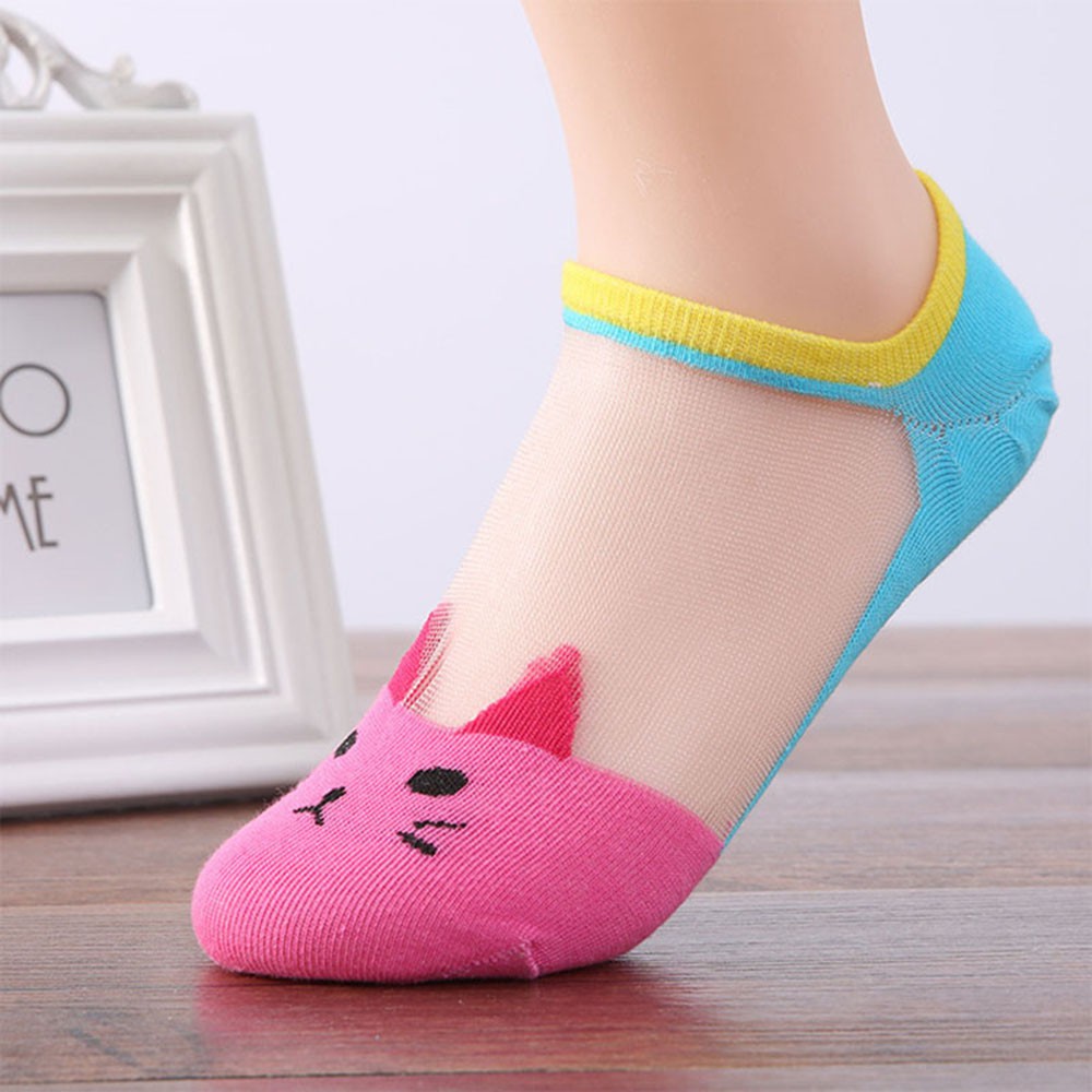 Tất cổ ngắn họa tiết chú mèo cực dễ thương