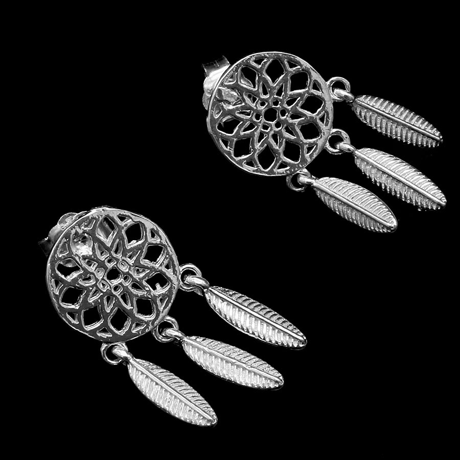 Hoa Tai Nữ Bắt Mộng Dreamcatcher BẠC HIỂU MINH HT195