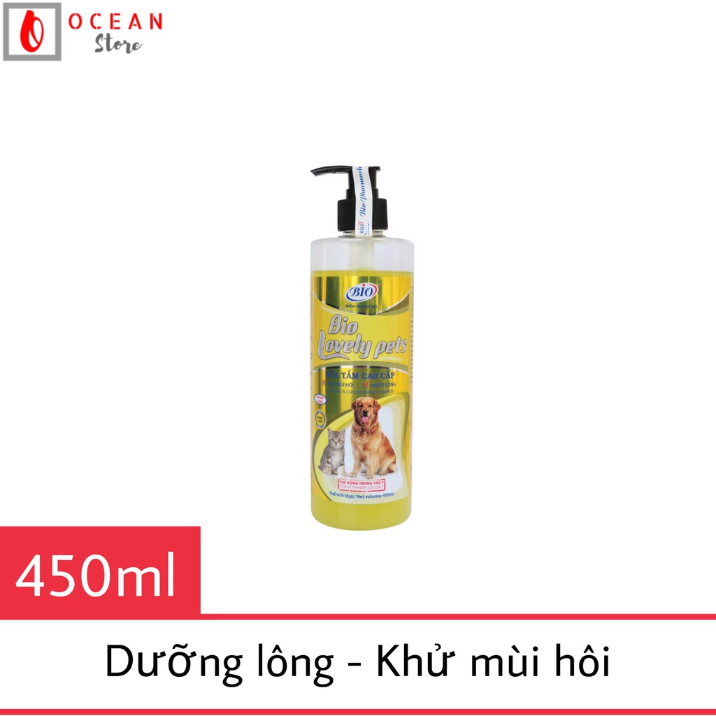 Sữa tắm chuông dưỡng lông, làm mượt lông cho chó mèo Bio Lovely 450ml