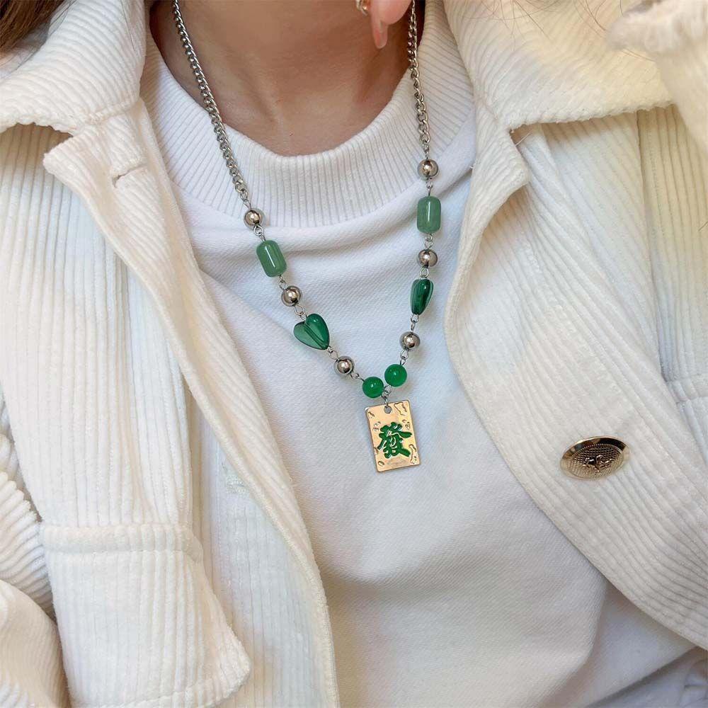 Vòng cổ Mặt Vuông / Trái Tim Phong Cách Trung Hoa Độc Đáo Thời Trang Cho Nữ