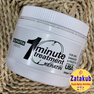 Kem ủ, xả 1 phút  phục hồi tóc hư tổn Alphatra One Minute Treatment 500ml