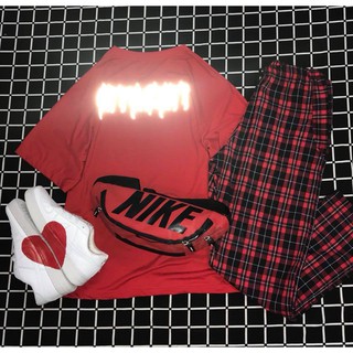 UNISEX - SET UNISEX CỰC CHẤT - OVER TEE ÁO PHẢN QUANG MIX QUẦN LINE, QUẦN CARO