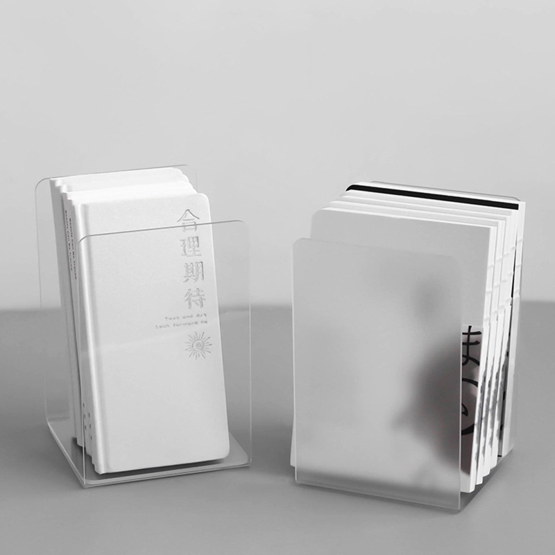 Bộ 2 Giá Đỡ Sách Bằng Acrylic Trong Suốt Tiện Dụng Cho Văn Phòng / Trường Học